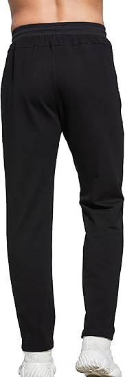 Mens Joggers Tracksuit Bottoms Slim Fit Zip Pockets Elasticated Waist