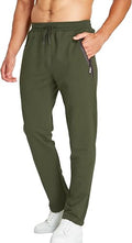 Mens Joggers Tracksuit Bottoms Slim Fit Zip Pockets Elasticated Waist