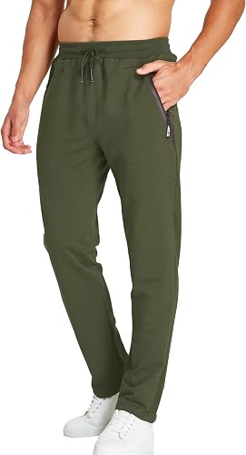 Mens Joggers Tracksuit Bottoms Slim Fit Zip Pockets Elasticated Waist