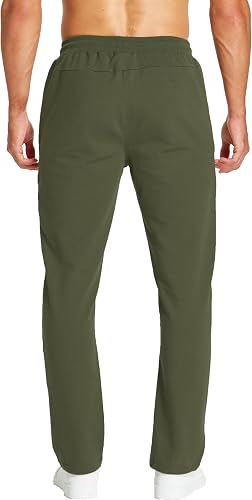 Mens Joggers Tracksuit Bottoms Slim Fit Zip Pockets Elasticated Waist