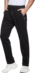 Mens Joggers Tracksuit Bottoms Slim Fit Zip Pockets Elasticated Waist