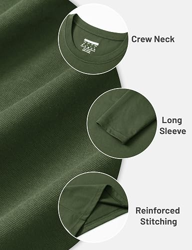Men's Long Sleeve T Shirts Casual Work Cotton Crew Neck Tops